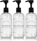Clear Refillable Shampoo and Conditioner Bottles by ArtanisHome