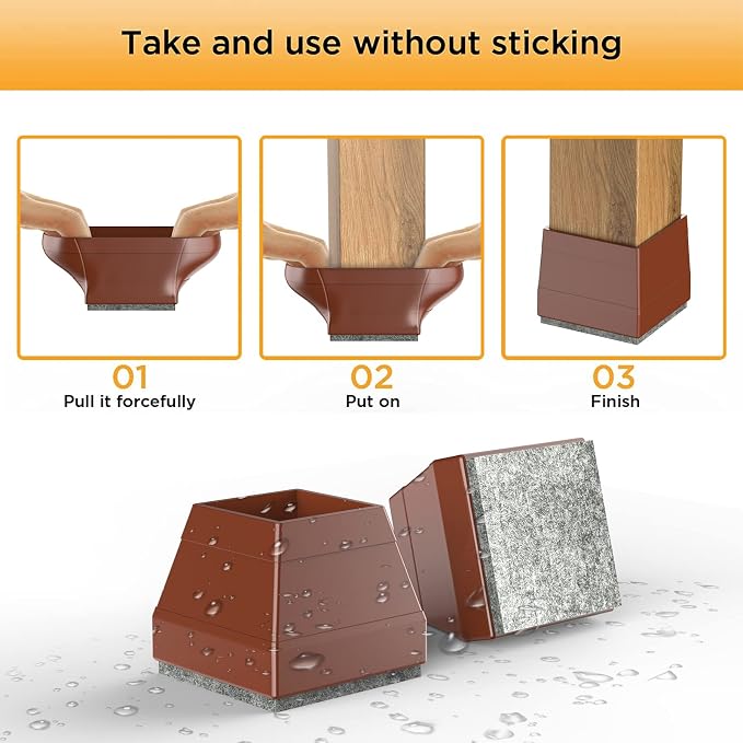 Square Chair Leg Protectors for Hardwood Floors - Image 3
