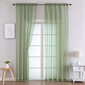 Chyhomenyc Sage Green Sheer Curtains 96 Inches Long 2 Panels, Light Filtering by Chyhomenyc