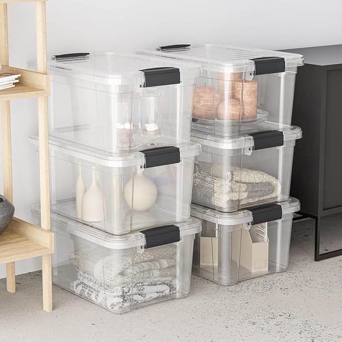 Superio Storage Bins with Lids- 2 Pack, 7.4 Qt Clear Boxes - Image 8