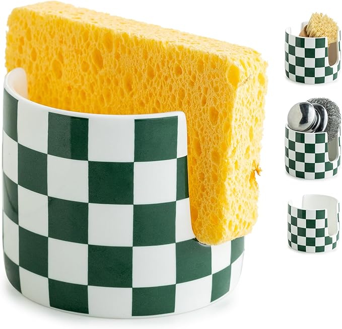 Ceramic Kitchen Sponge Holder, Dish Sponge Holder Suitable by LAUCHUH