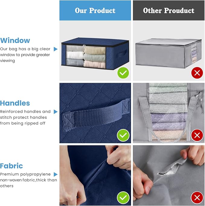 HomeHacks Storage 10-Pack Clothes Organizer Storage Bags Foldable Storage Box - Image 5
