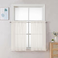 Chyhomenyc Ivory Sheer Curtains 30 inch Length 2 Panels, Light Filtering Voile by Chyhomenyc