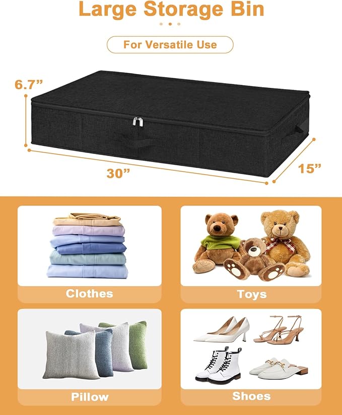 punemi Under Bed Storage Container, 2 Pack Underbed Storage Bags - Image 5