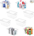 MOONEDGE 8-Pack Clear Plastic Storage Bins — Open-Top PET Containers and by MOONEDGE