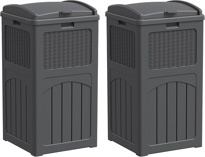 YESHOMY 2 Pack Outdoor Trash Can by SearchallYESHOMY