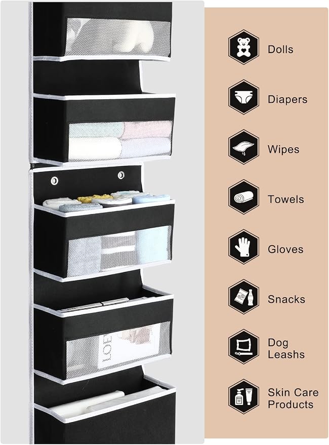 Yecaye 6-Tier Over The Door Storage Organizer, Flexible 1 Split into 2 - Image 6