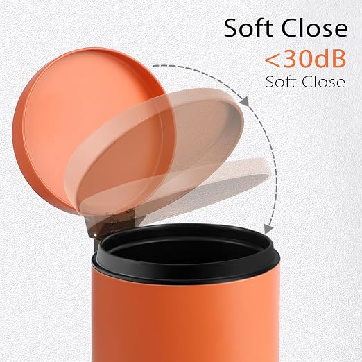 TIPGO Small Trash Can with Lid Soft Close, 4.5 Liters / 1.2 Gallon Bathroom - Image 2