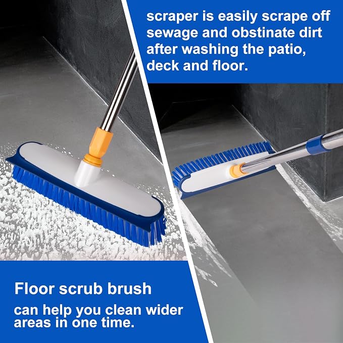 ITTAHO Floor Scrub Brush - 2 in 1 Deck Scrub Brush - Image 6