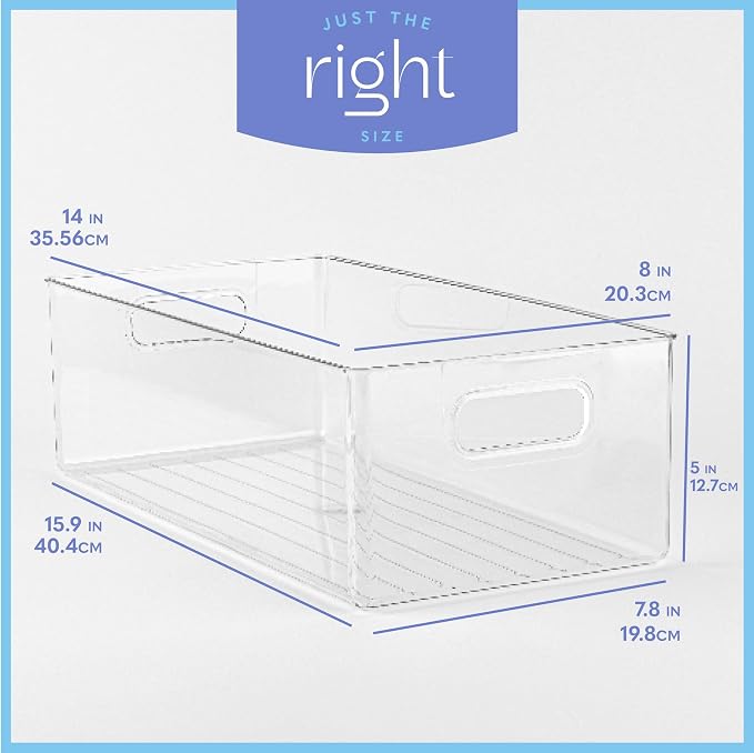 Plastic Food Storage 4 Pack Clear Container Bin - Image 3