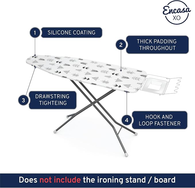 Encasa XO Ironing Board Cover and Pad 28"x12" - Image 2