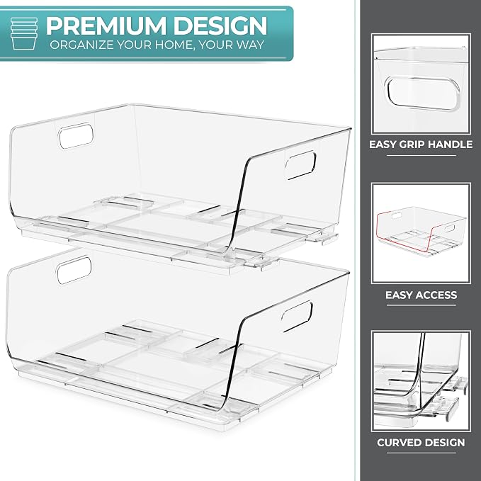 Sorbus Stackable Storage Bins Open Front - Image 7