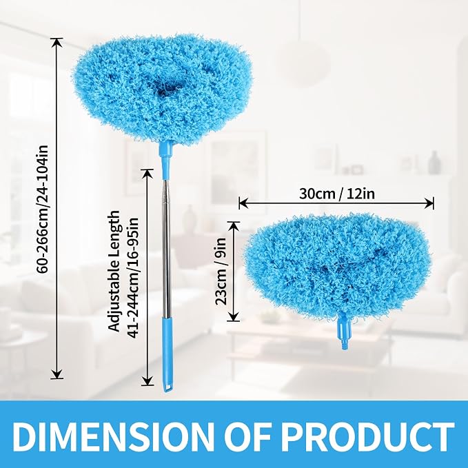 Ceiling Fan Cleaner Duster Reusable Microfiber Removable Extendable Duster - Image 2