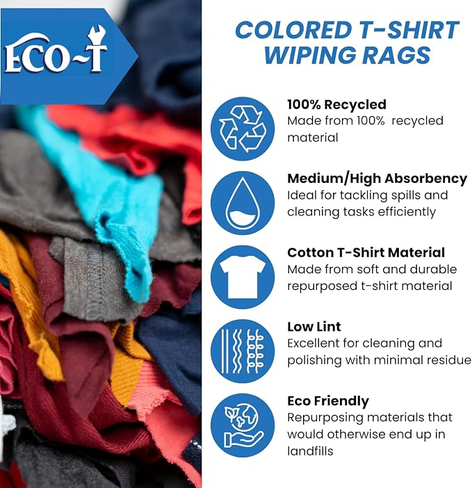 10 Lb Box Eco-T Mechanic Shop Rags - Image 3