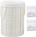 Laundry Basket Round Rattan Laundry Hamper 29.1 Gal Handwoven Large Wicker by SETVSON