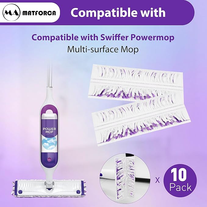 10 Pack Swiffer Power Mop Refills – Disposable Wet Mop Pads - Image 2