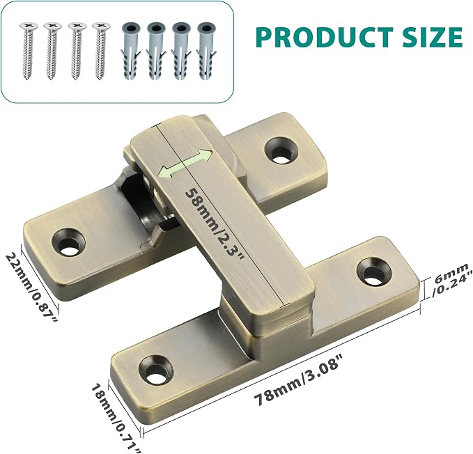 90/180 Degree Flip Latch Gate Latch, Heavy Duty Black Safety Door Lock Enhanced - Image 2