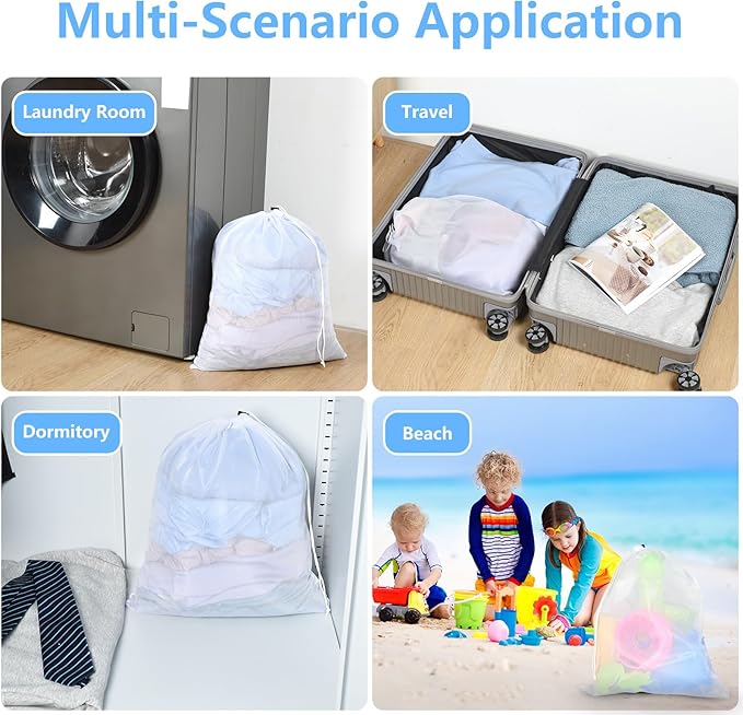 OTraki 16 x20 Inch Small Laundry Bags 2PCS Fine Mesh Washing Bag Drawstring - Image 4