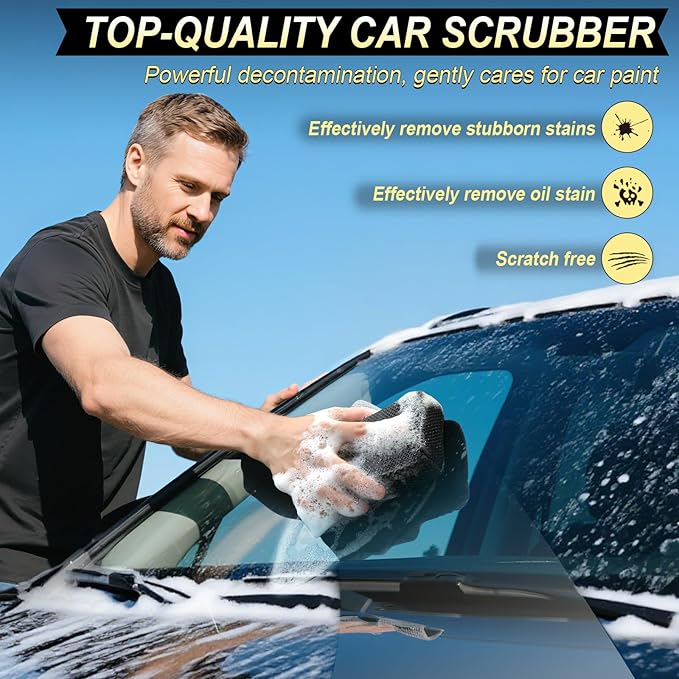 Car Wash Sponge, Dual Sided Car Clay Scrubber - Image 5
