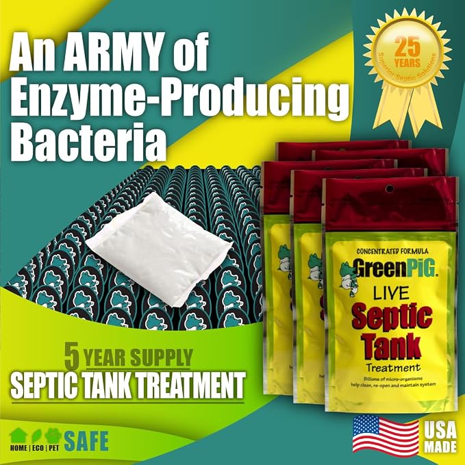 Green Pig 56 Live Septic Tank Treatment 5-Year Supply Ultimate Solution in - Image 4