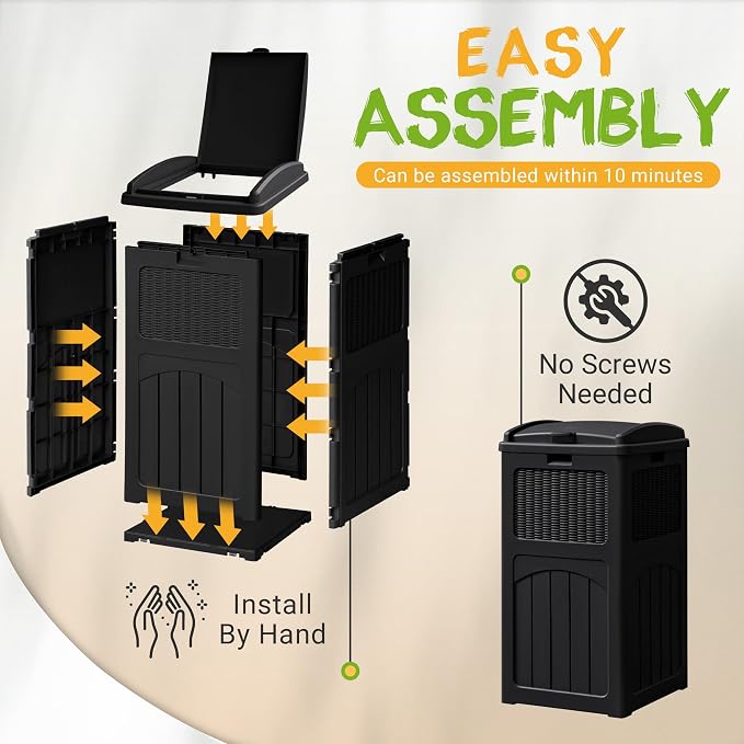 YESHOMY 2 Pack Outdoor Trash Can - Image 4