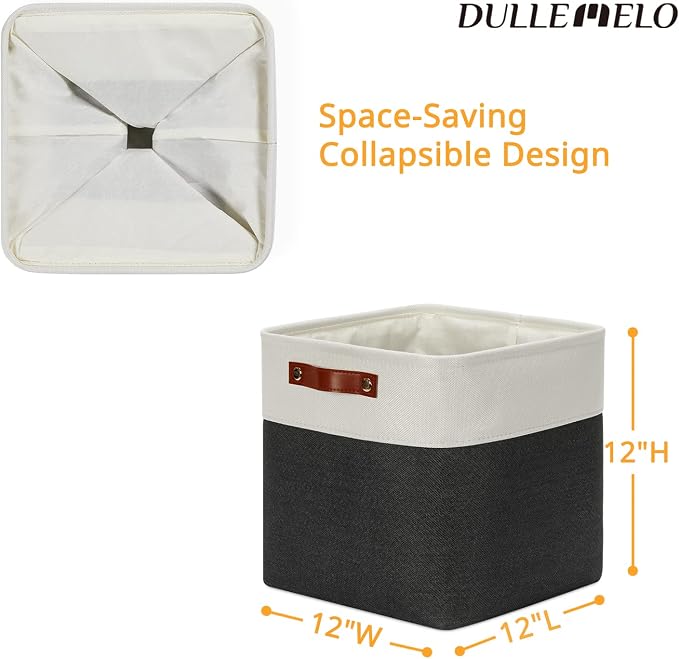 DULLEMELO Set Of 4 Cube Storage Bins, Fabric Storage Basket - Image 4