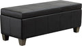 Black Faux Leather Ottoman by UDAX