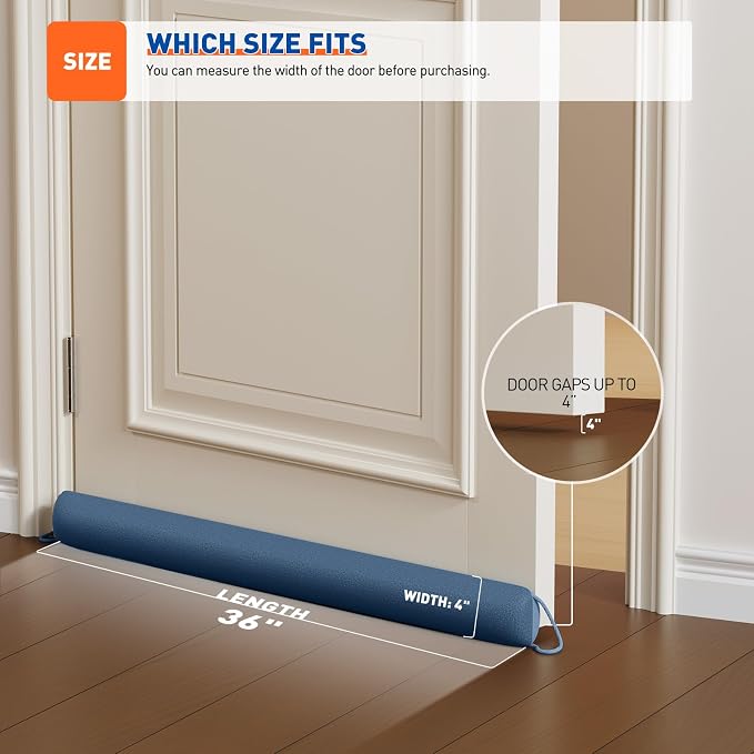 MAGZO Door Draft Stopper, 36 Inch Under Door Draft Blocker Noise Stopper - Image 3
