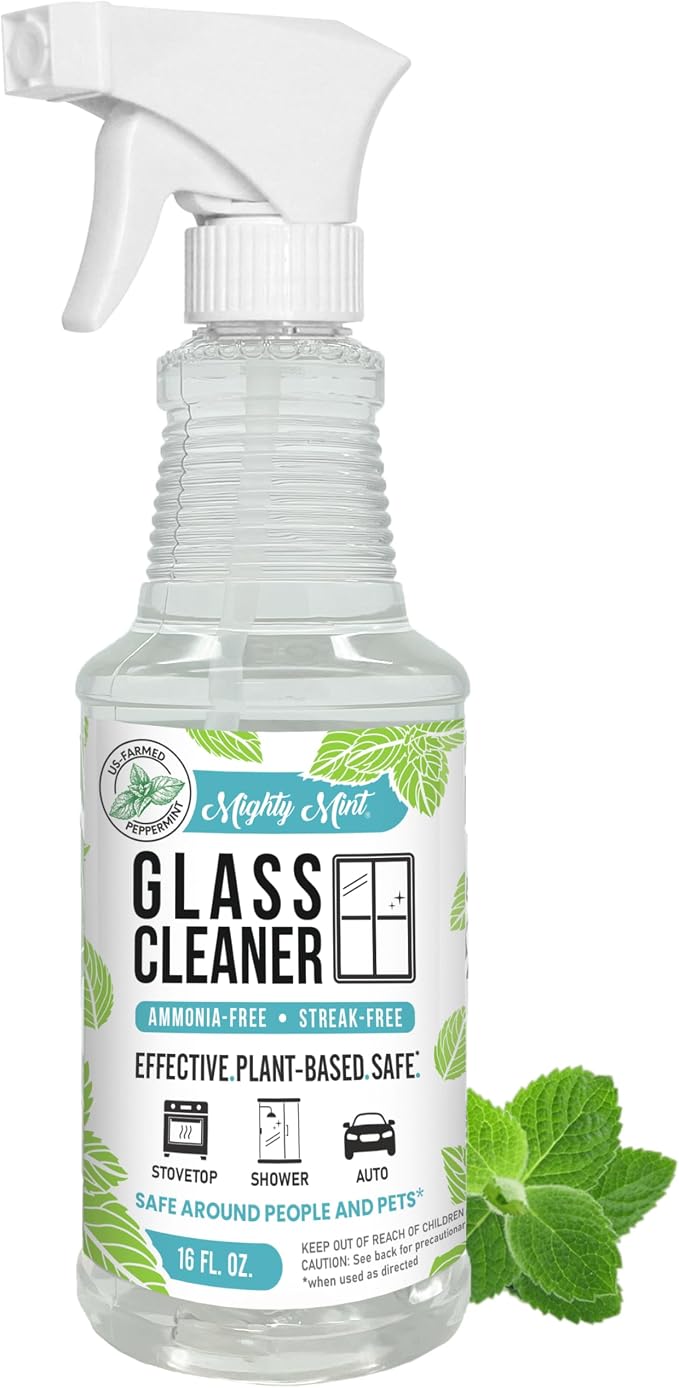 Mighty Mint Glass Cleaner, Ammonia-Free, Streak-Free Spray by MightyMint