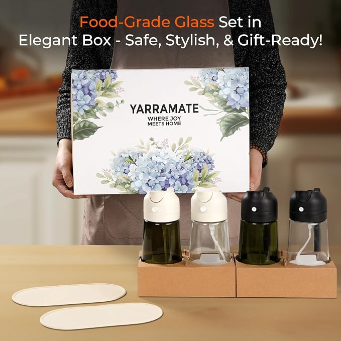 YARRAMATE 4Pcs 16oz/470ml Glass Olive Oil Sprayer Set - Image 8