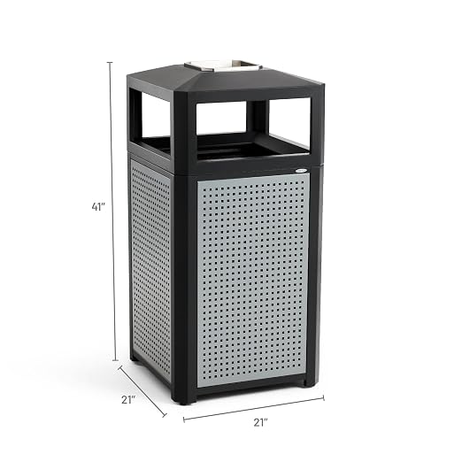 Safco Evos Steel Trash Can, 38 Gallons, Indoor and Outdoor Use, Commercial - Image 6