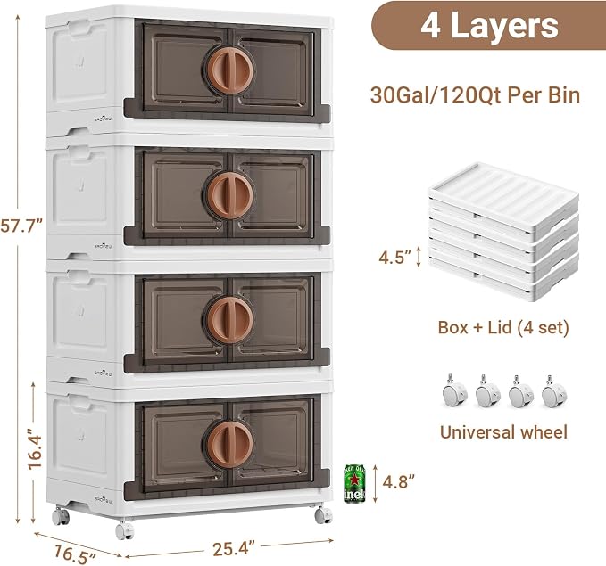 BROVIEW 480Qt Lockable Stackable Storage Bins - Image 2