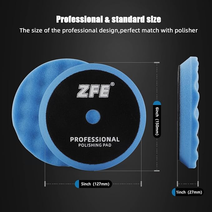 Buffing Polishing Pads, ZFE 7Pcs 5" Waffle Foam Buffing Pads Polishing Pads - Image 3