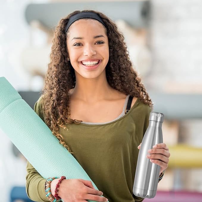 VEGOND 17oz Stainless Steel Water Bottles, Reusable Metal Sports Water Bottle - Image 6