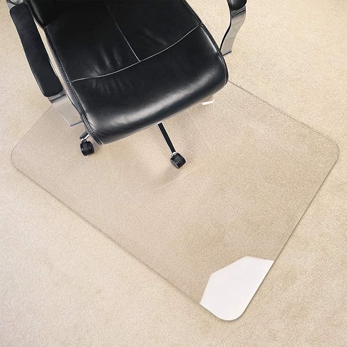 Crystal Clear 1/5" Thick 47" x 35" Heavy Duty Hard Chair Mat, Can be Used on - Image 3