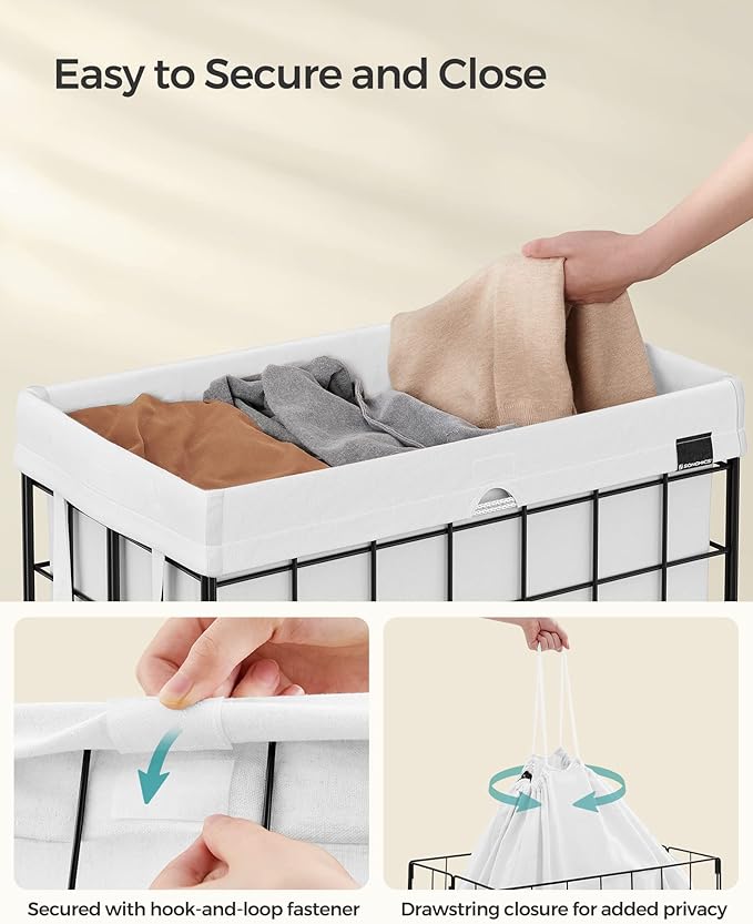 SONGMICS Laundry Hamper, 29 Gal. Laundry Basket, Collapsible Clothes Hamper - Image 6