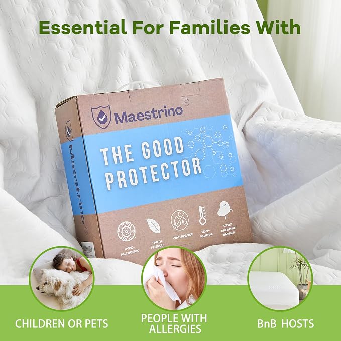 Premium Tencel California King Mattress Protector Cover in White, Natural and - Image 5