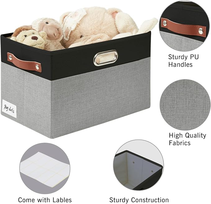Large Collapsible Fabric Storage Bins - Image 3