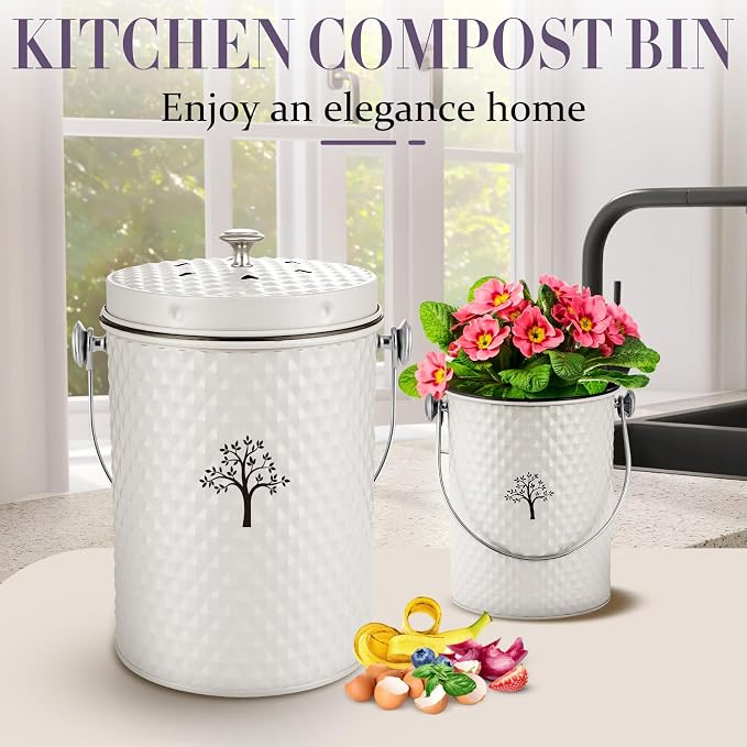 AOSION Countertop Compost Bin Kitchen, Odorless Indoor Compost Bin - Image 4
