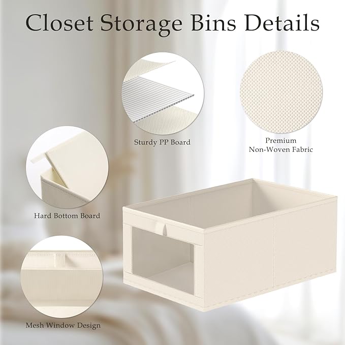 Criusia Linen Closet Organizers and Storage, 8 Pack Large Linen Closet Baskets - Image 4