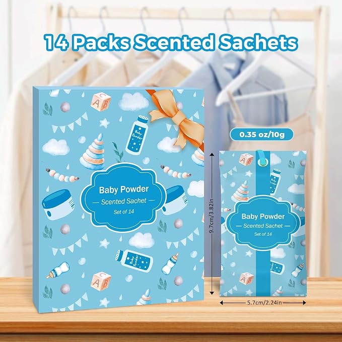 SCENTORINI Scented Sachets for Drawers and Closets, Baby Powder Scent 14 Pack - Image 2