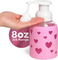 SoCal Suds & Company Glass Foaming Hand Soap Dispenser, Heart Silicone Sleeve by SoCalSudsCompany