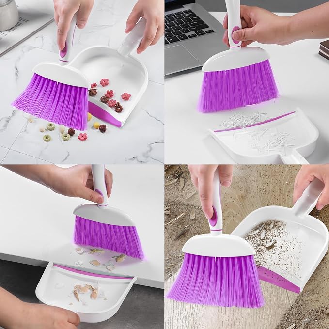 NACENA Small Dust Pan and Brush Set, Mini Broom and Dustpan Set Small Hand - Image 5