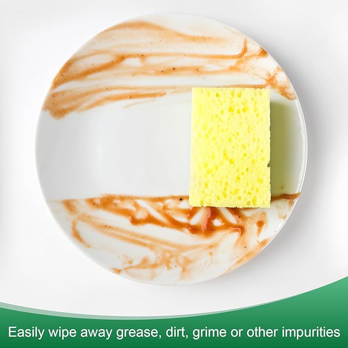 2-Set Kitchen Sponges, Condense Eco Cellulose Non-Scratch Scrub Heavy Sponge - Image 4
