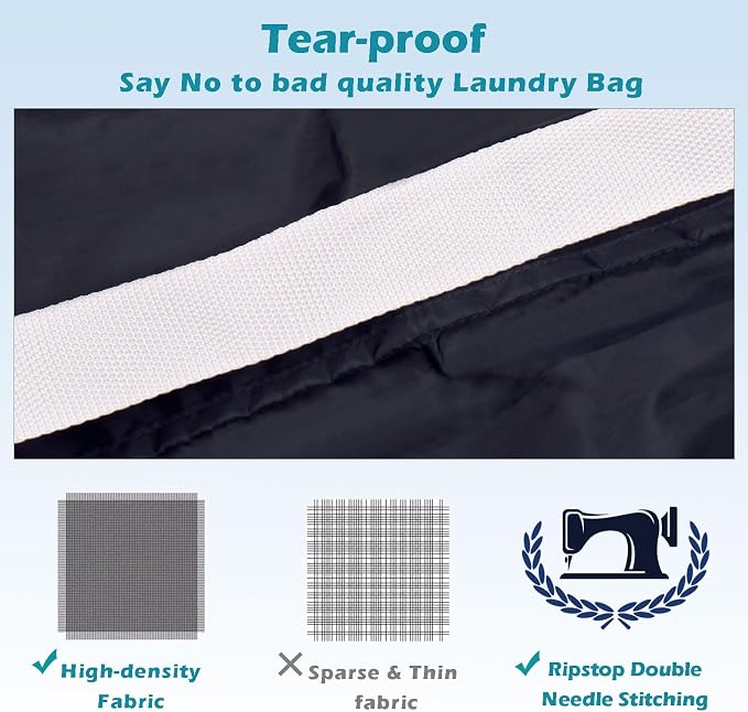 Heavy Duty Laundry Bag 2 Pack XL Nylon Laundry Bags - Image 3