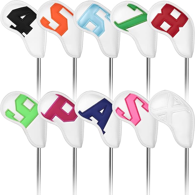 CRAFTSMAN GOLF 12pcs or 1pc Thick Synthetic Leather Golf Iron Head Covers Set by CRAFTSMANGOLF