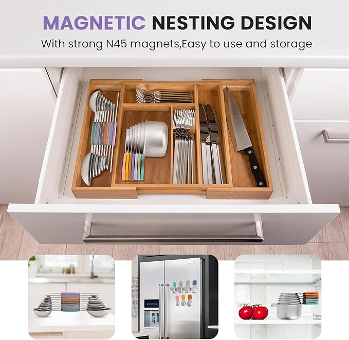 Magnetic Measuring Cups and Spoons Set-Heavy Duty 304 Stainless Steel，Double - Image 5