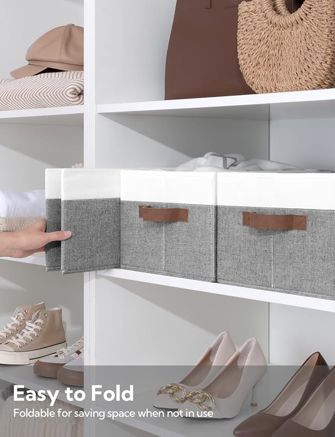 StorageWorks Storage Baskets for Shelves, Foldable Fabric Closet Storage Bins - Image 4