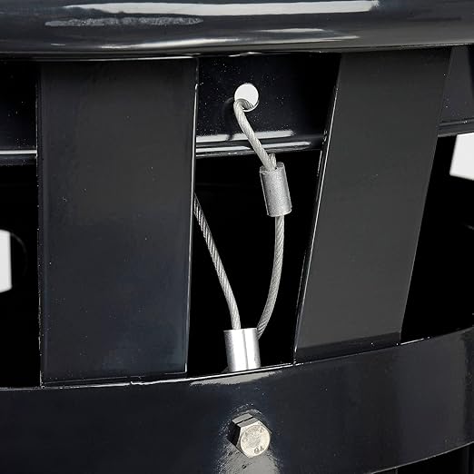Global Industrial Heavy-Duty 36 Gallon Capacity Outdoor Metal Slatted Trash - Image 4