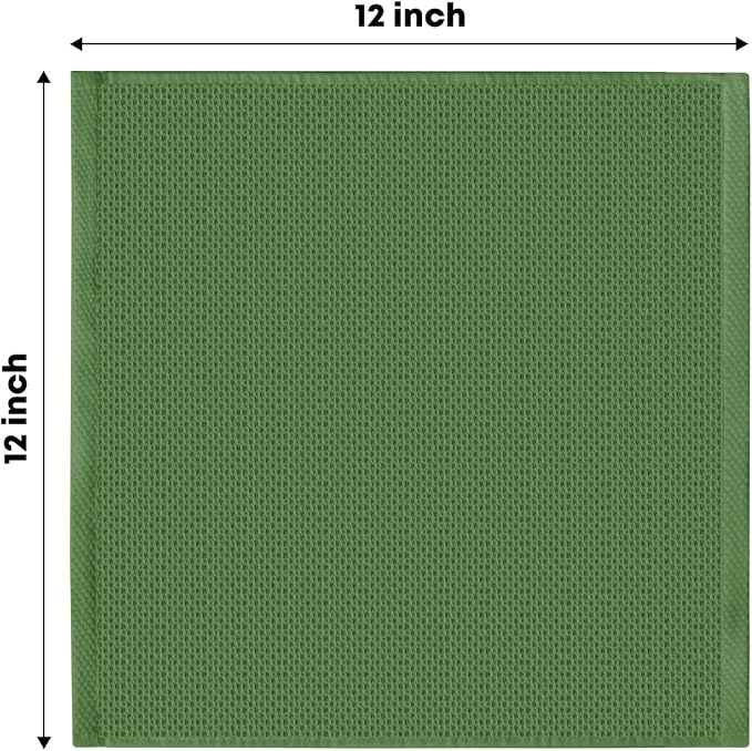 Artoid Mode 100% Cotton Olive Green Waffle Weave Kitchen Dish Cloths, 12x12 - Image 6